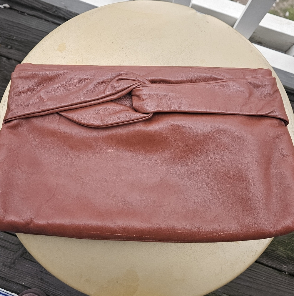 Evan Picone Vintage Brown Leather Clutch